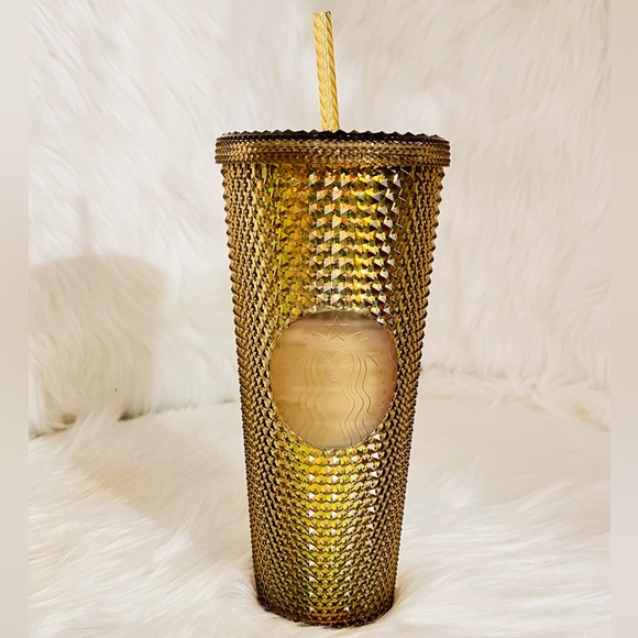 Walt Disney World 50th Anniversary Geometric Starbucks Tumbler with Straw – Gold - Picture 7 of 12